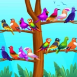 color bird sort puzzle games android application logo